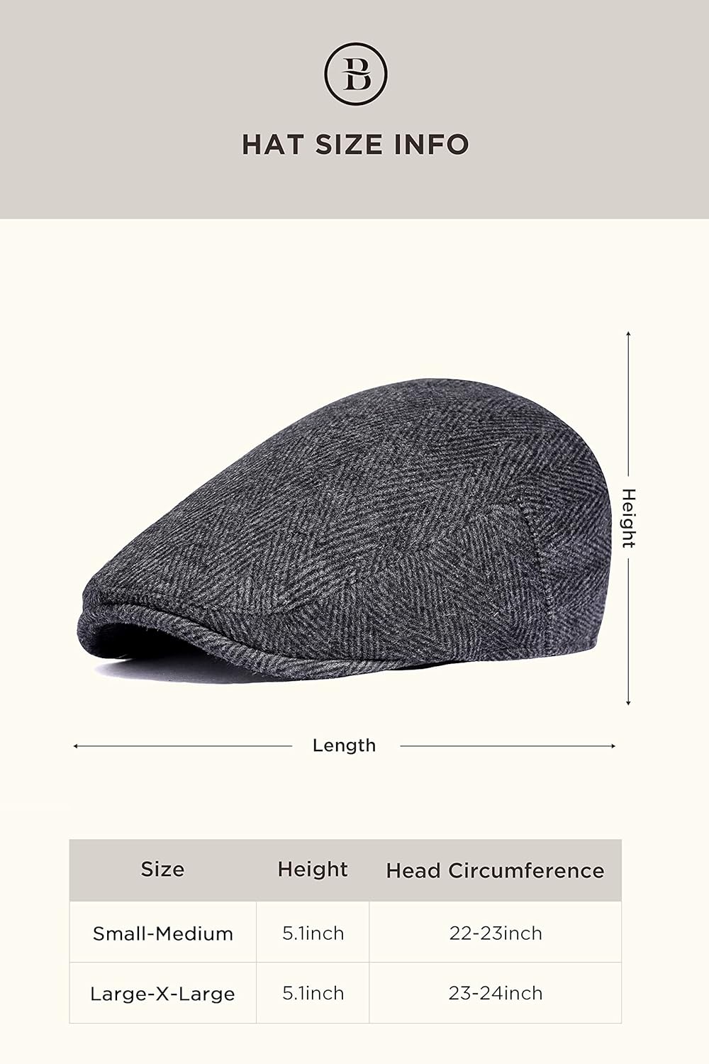 BABEYOND Men's Flat Cap Newsboy Hats Herringbone Tweed Cabbie Hats for Men 1920s?Ivy?Irish?Driving?Hats Gatsby Hat - Image 3